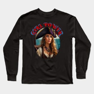 Girl power, lady pirate captain Long Sleeve T-Shirt